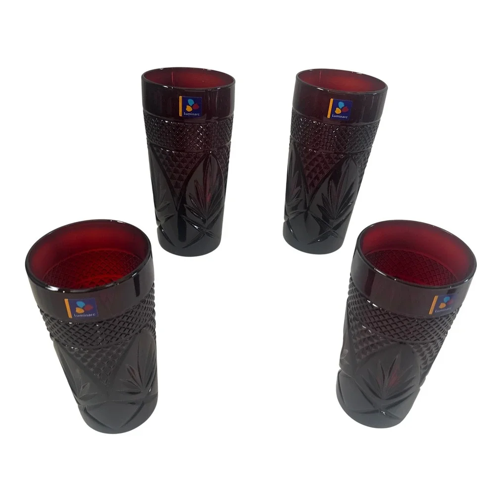 4 Luminarc Ruby Tumblers‎ 6.25
